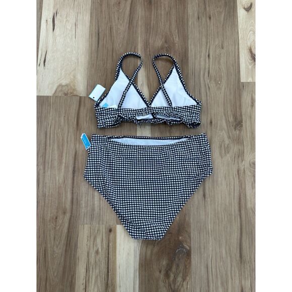 NWT Draper James Navy Blue Seersucker Triangle Bikini Swimsuit Size XL - Picture 5 of 10